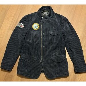 Vintage Replay Corduroy Field Coat Chore Patches Pockets Lined Large Cabincore